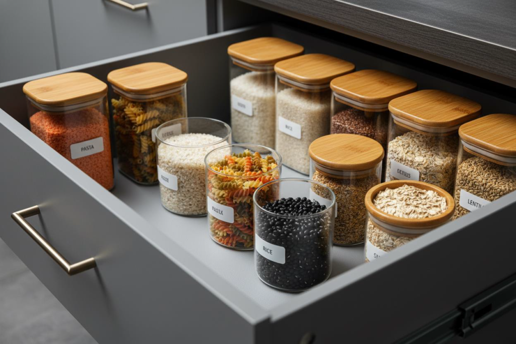 جای قهوه، چای و حبوبات: چگونه فضای آشپزخانه را بهینه کنیم؟