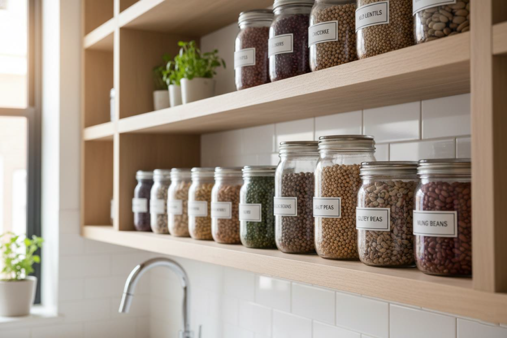 ۱۰ ایده برای نظم‌دهی حبوبات با جاحبوباتی مدرن